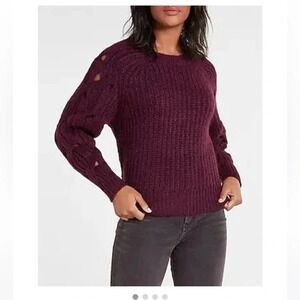Express Open Cable Raglan Sleeve Sweater